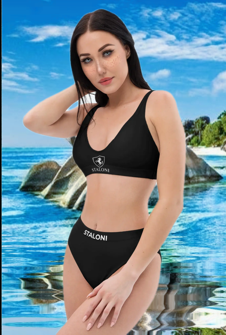 Black & White High-Waisted Bikini