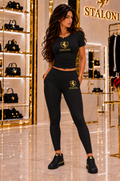 Black & Gold Tank Top + Signature Leggings Set