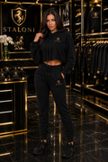 Black & Gold Crop Hoodie & Joggers Bundle
