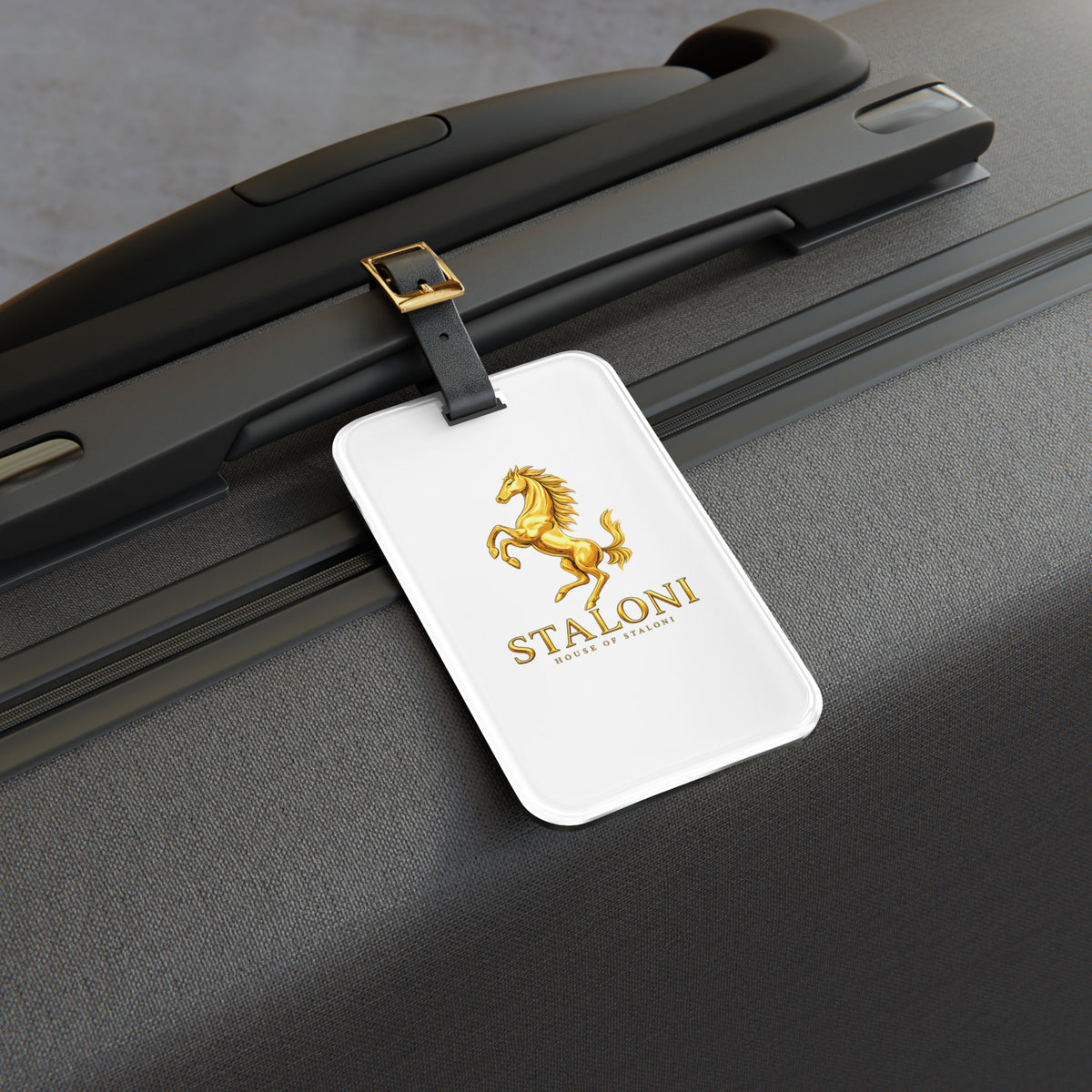 House of Staloni Luggage Tag White & Gold