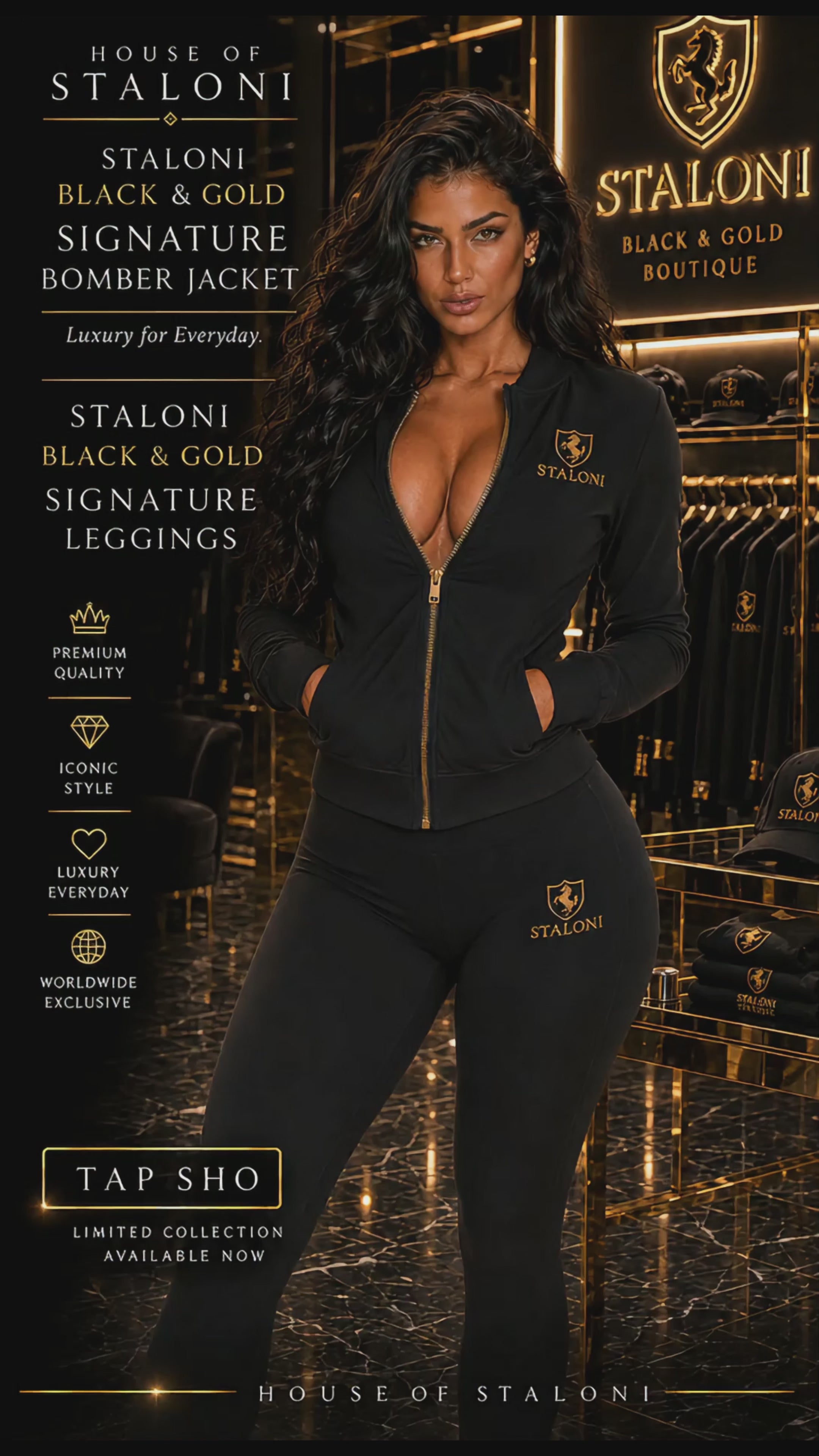 STALONI Black Signature Bomber Jacket