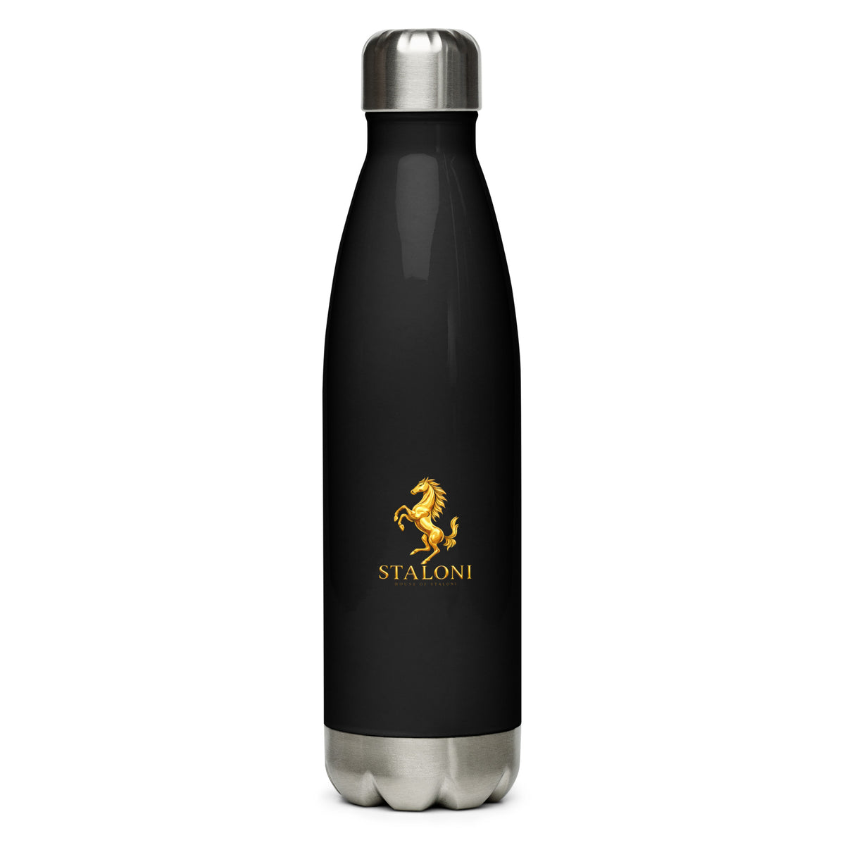 Signature Water Bottle — Black & Gold