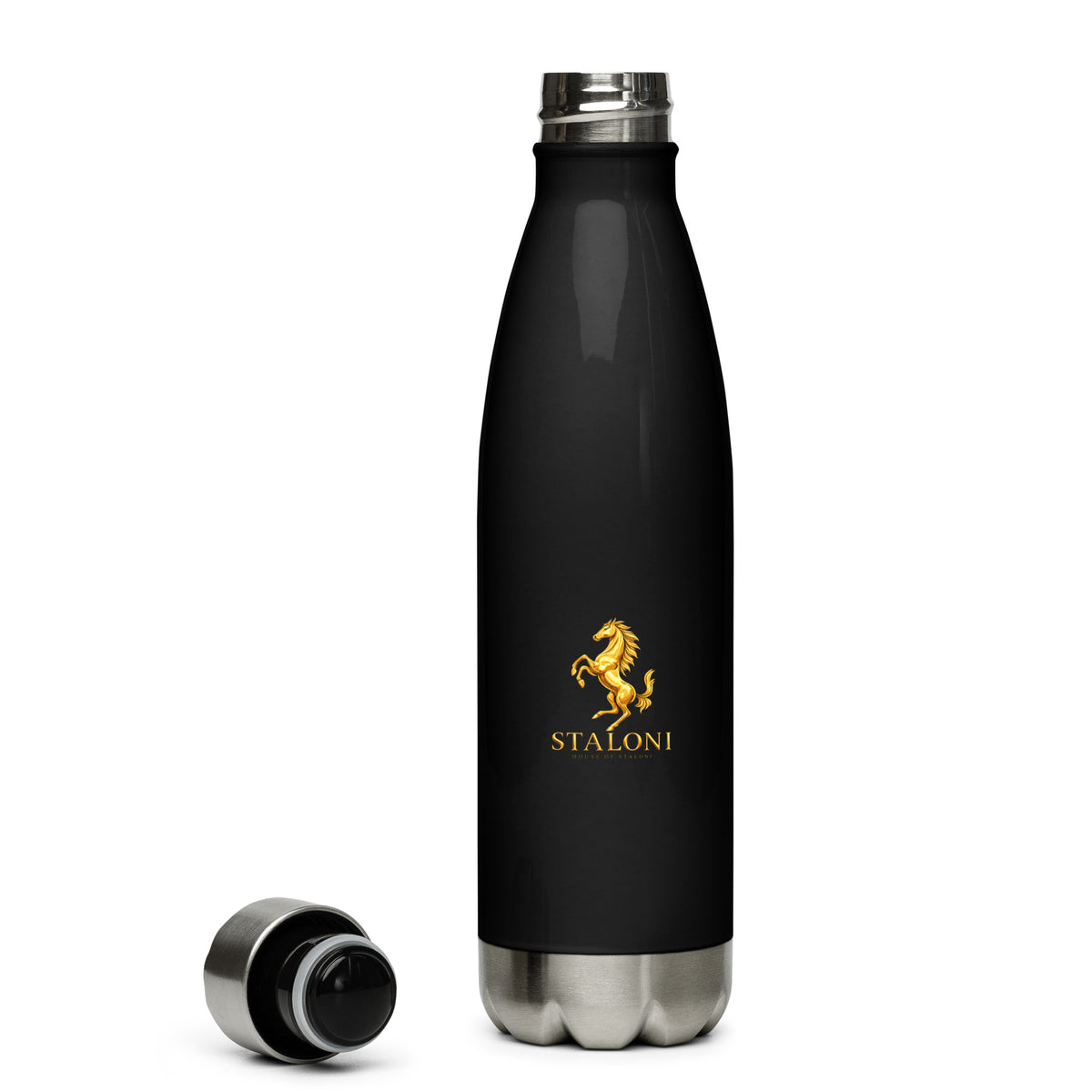 Signature Water Bottle — Black & Gold