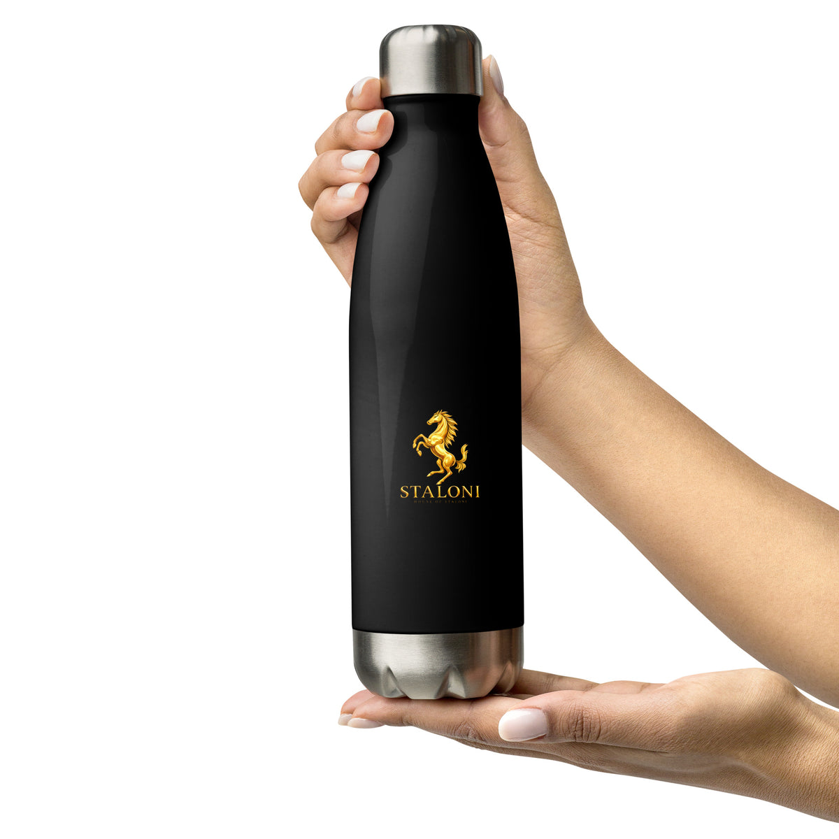 Signature Water Bottle — Black & Gold