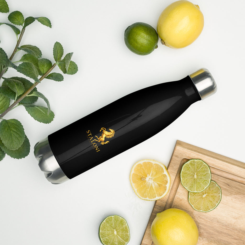 Signature Water Bottle — Black & Gold