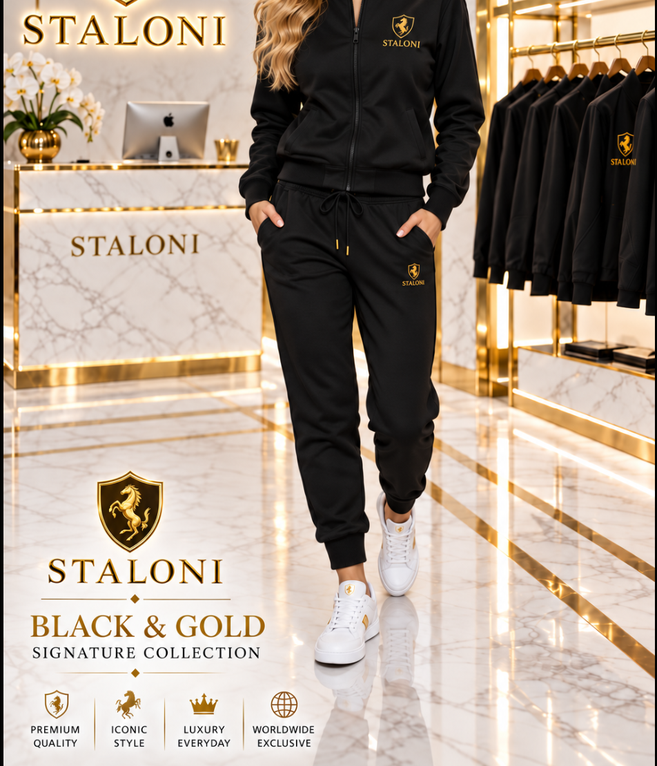 Black & Gold Track Pants