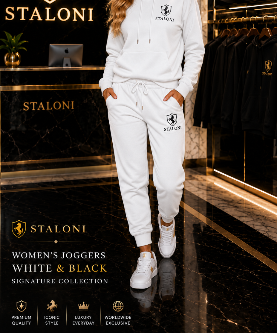 White & Black Track Pants