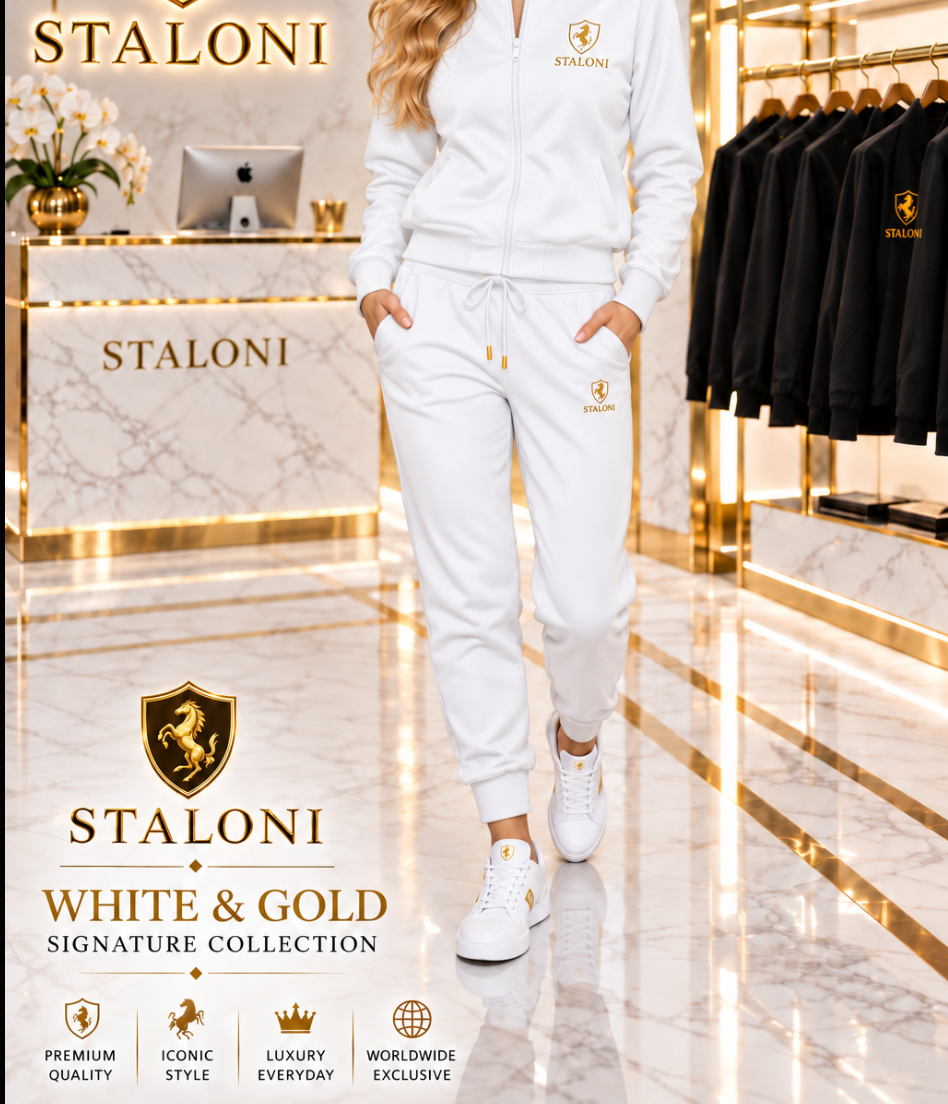 White & Gold Track Pants