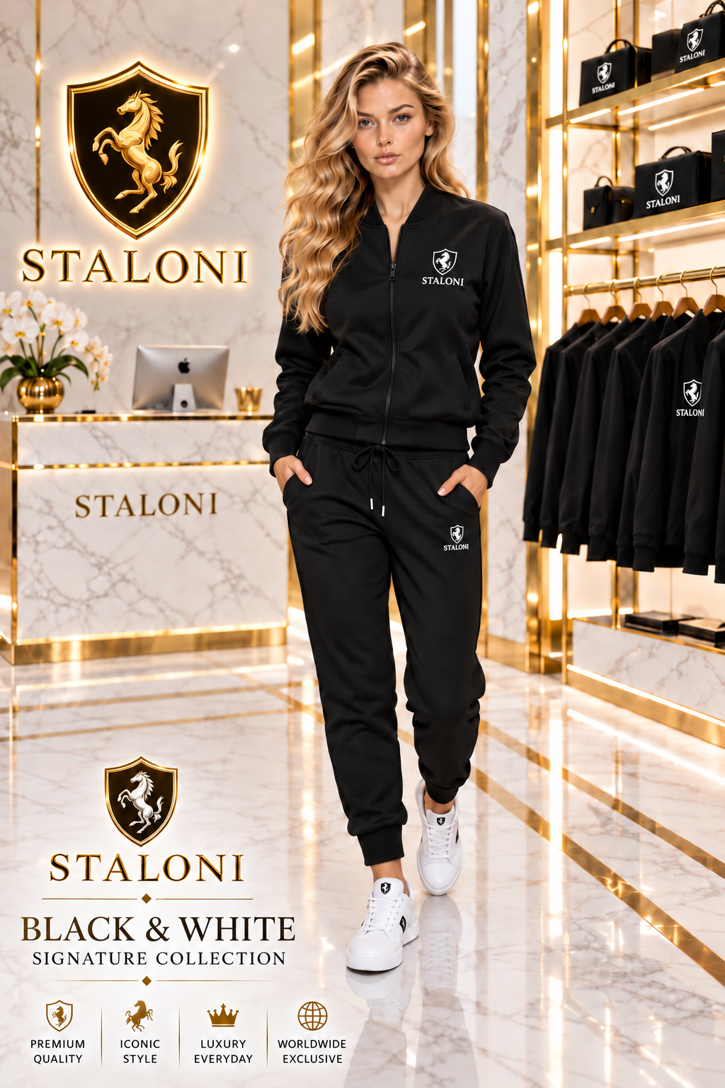 STALONI Black & White Signature Tracksuit Bundle