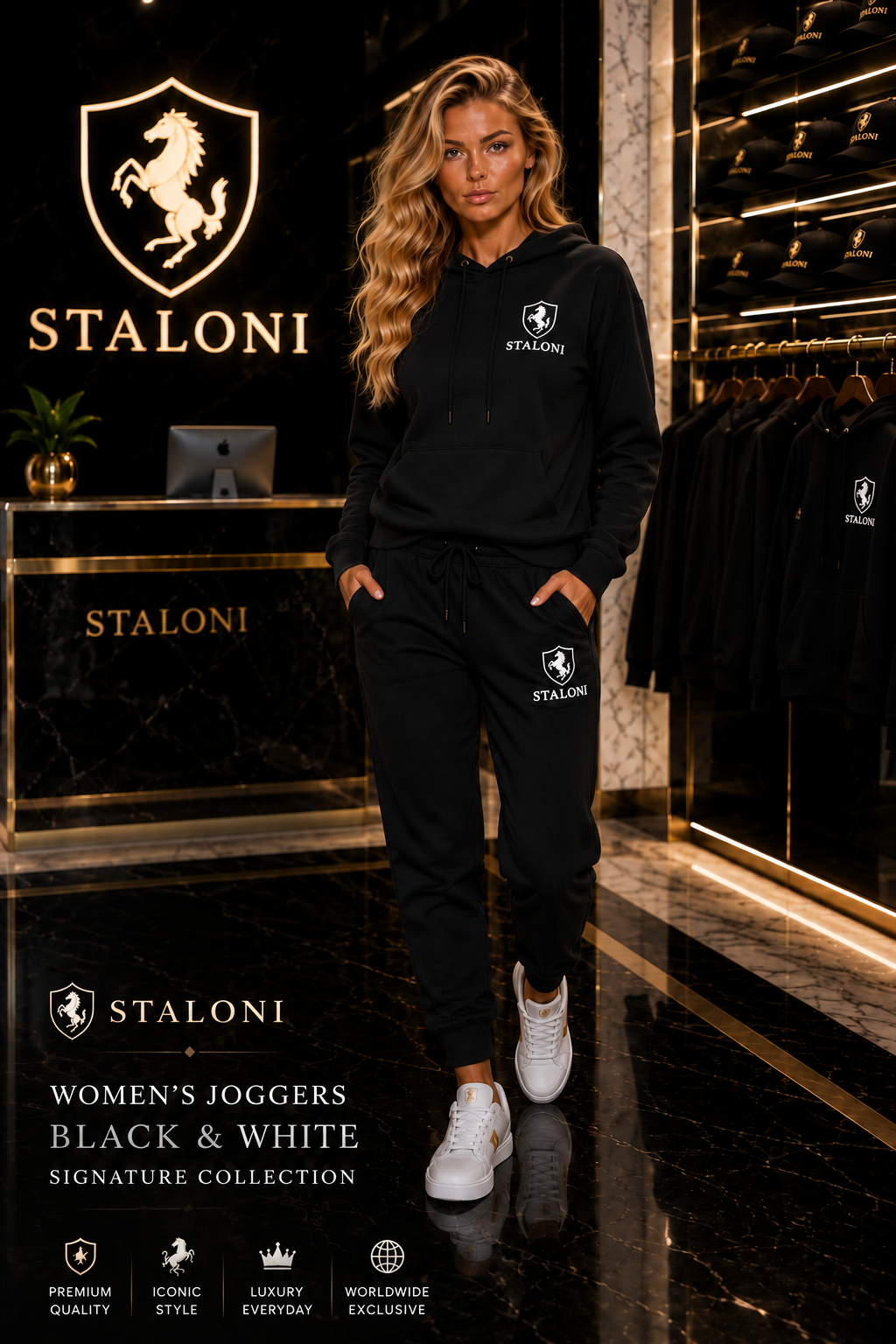STALONI Black & White Hoodie & Track Pants Bundle