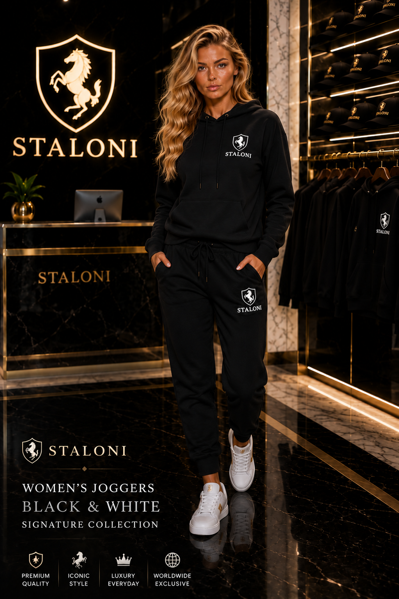 STALONI Black & White Hoodie & Track Pants Bundle