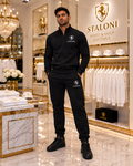 Black & White Quarter Zip + Track Pants Set M