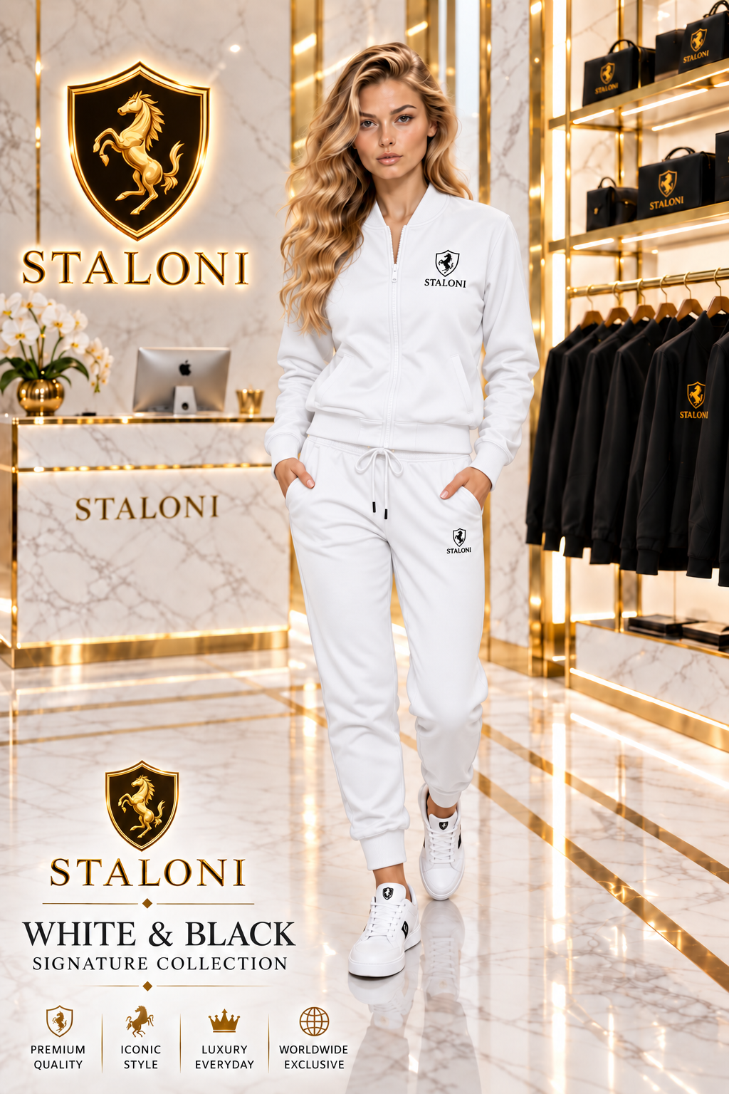 STALONI White & Black Signature Tracksuit Bundle