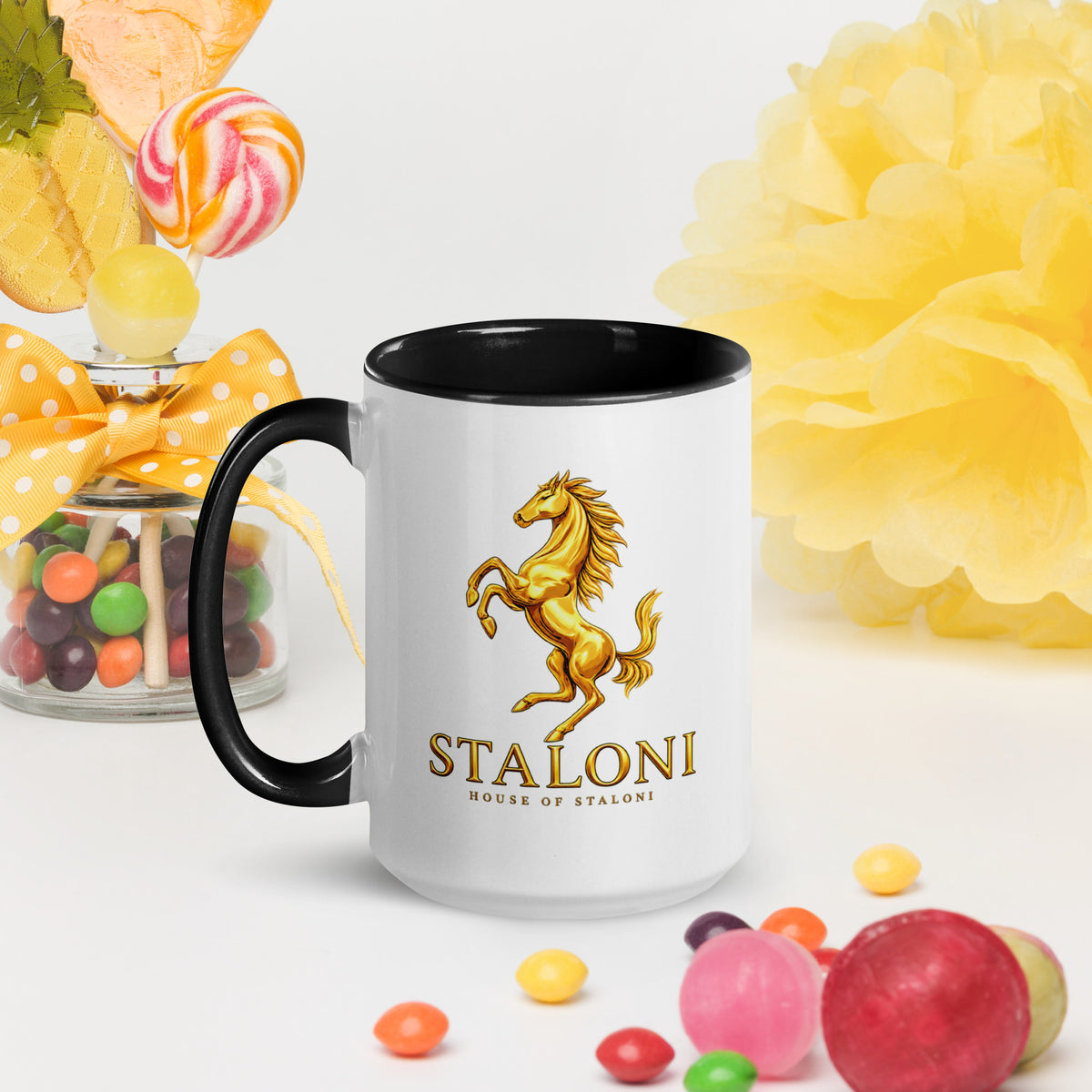 Gold Emblem Mug — Black Accent