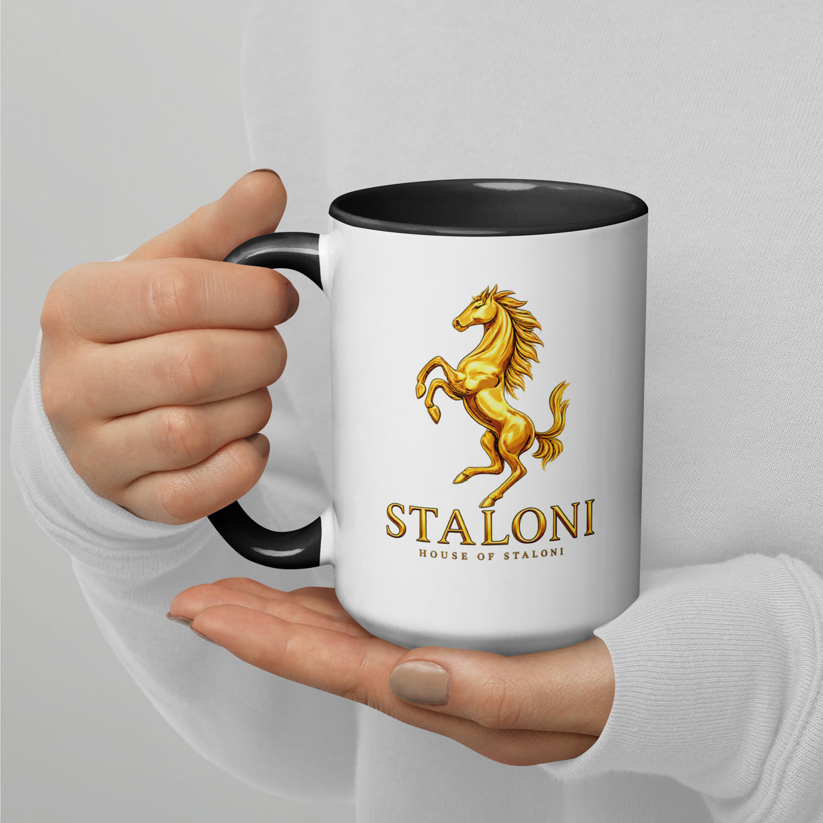Gold Emblem Mug — Black Accent
